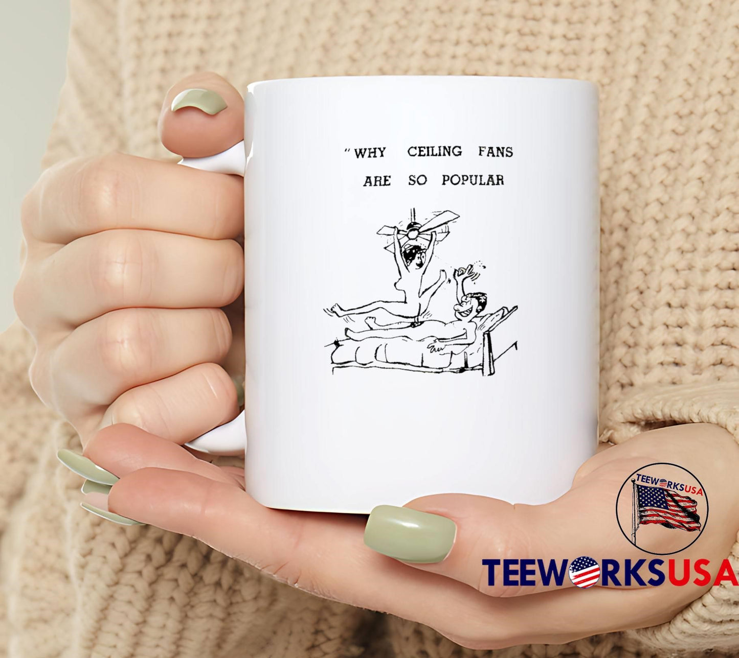 Why Ceiling Fans Are So Popular Naked Couple In Bed Funny Adult T-Shirt