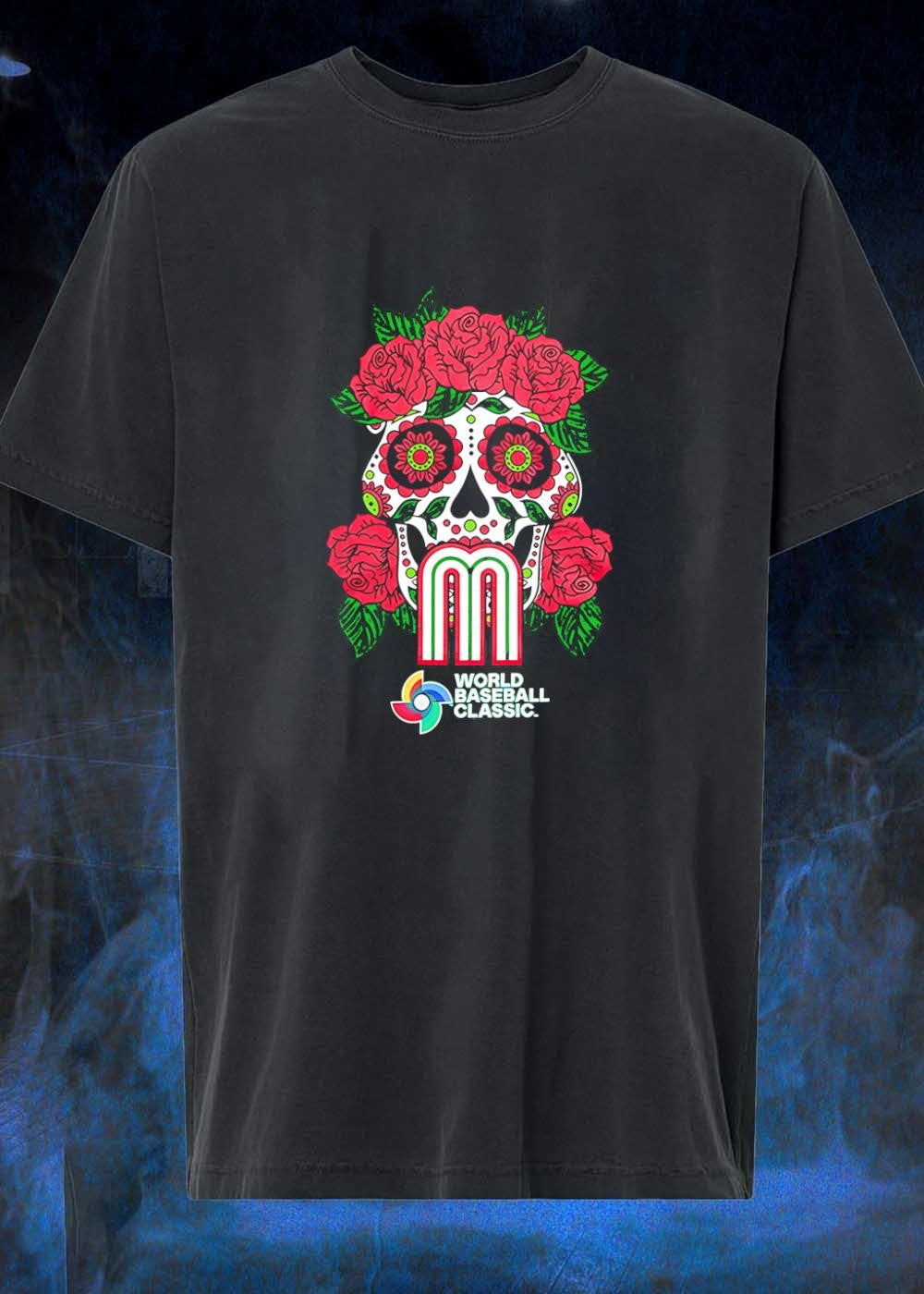 World Baseball Classic Sugar Skull Rose M Team Mexico Shirt