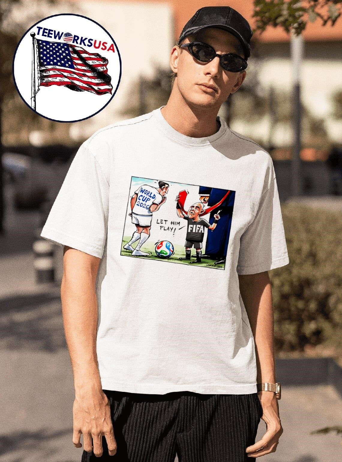 World Cup 2026 Let Him Play Football Cartoon Shirt