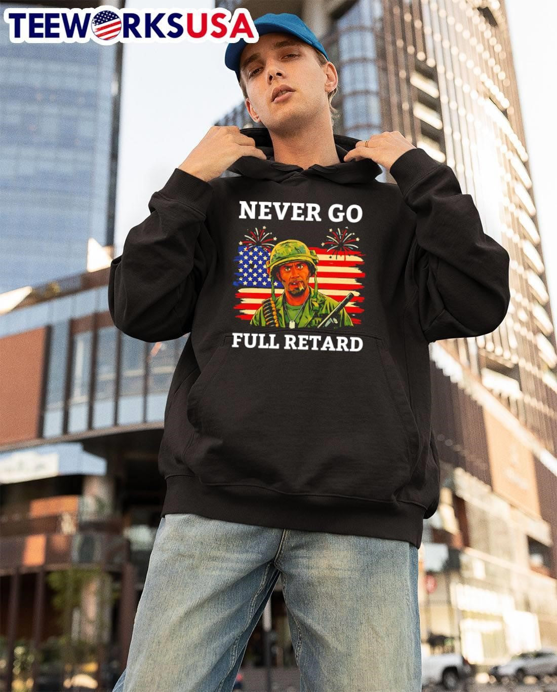 Never Go Full Retard Robert Downey Jr Tropic Thunder Shirt