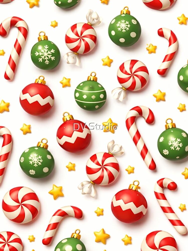 Christmas Candy & Ornament Pattern by DV Studio