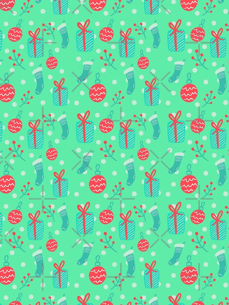 Retro Cozy Christmas Doodle Pattern – Cute Hand-Drawn Holiday Gifts & Stockings by LizAshleyCreations
