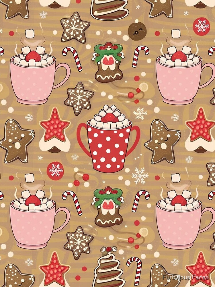 Festive Hot Cocoa Pattern by Furbulous Faces