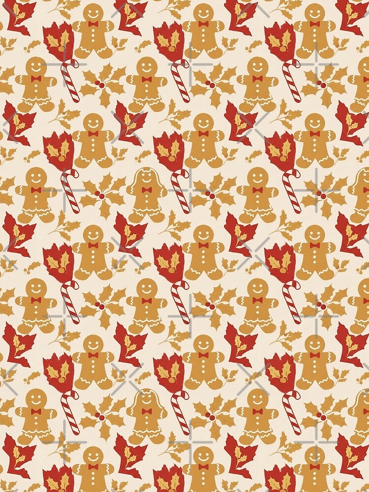 Cute Gingerbread Christmas Seamless Pattern by graphicnew