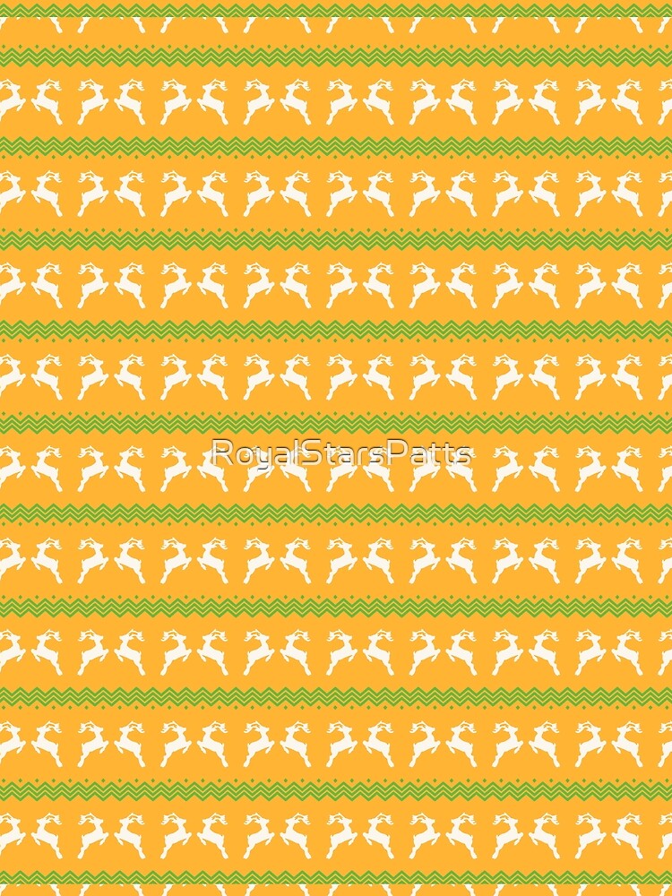 Artistic Yellow Reindeer Happy Holiday Christmas Pattern    - Best Gifts For Mom by RoyalStarsPatts