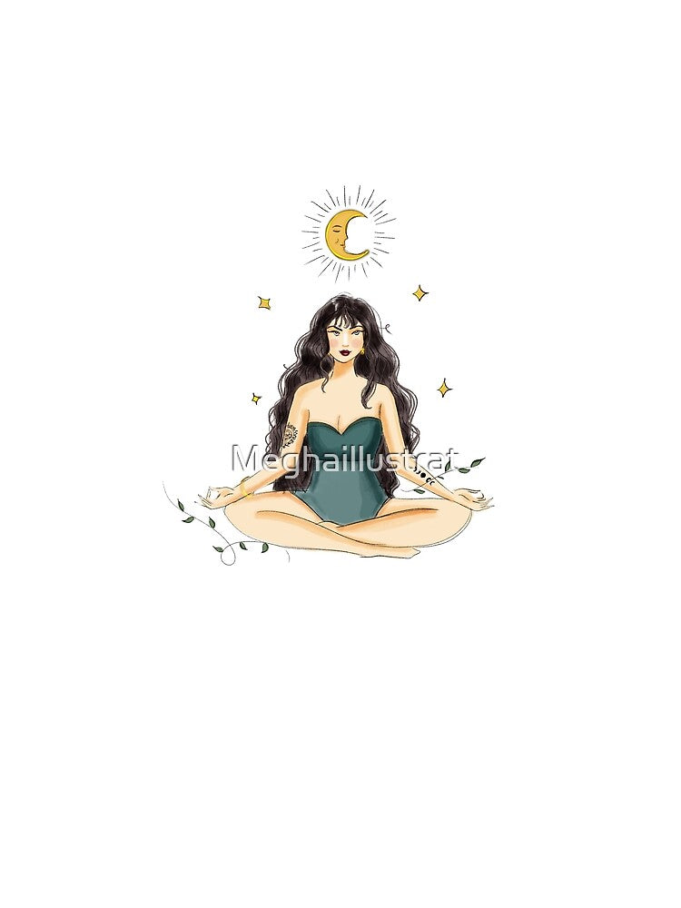 meditation female illustration by Meghaillustrat