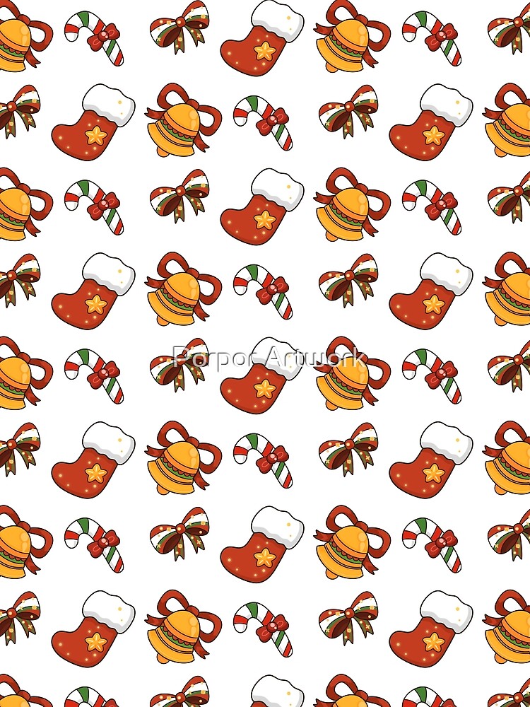 Cute Christmas Holiday Seamless Pattern by Porpor Artwork