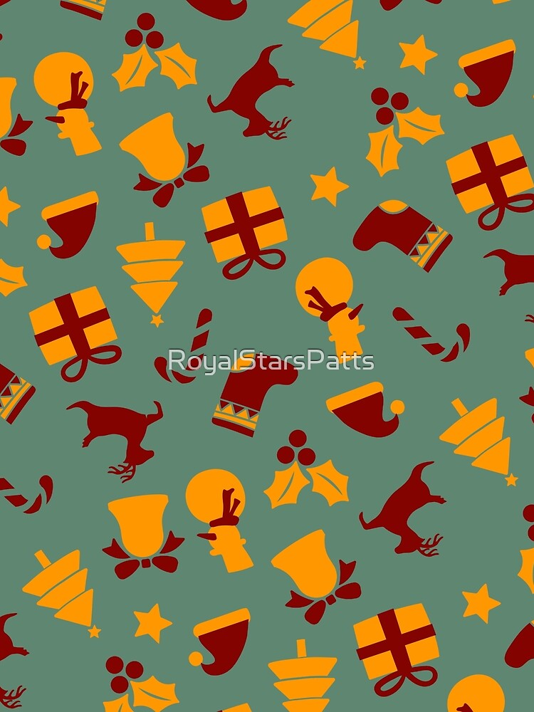Mid Century Snowman Santa Claus Merry Christmas Xmas Pattern    - Valentine Gifts For Husband by RoyalStarsPatts
