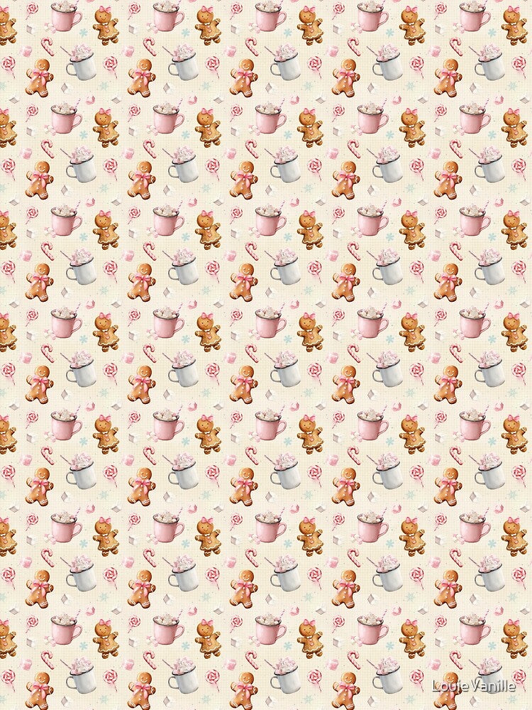 Pink Christmas Pattern by LouieVanille