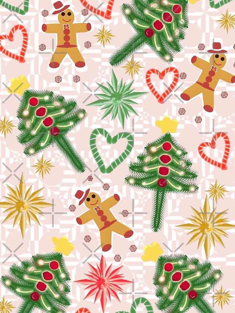 Cute Christmas Pattern with Gingerbread and Trees by HopeAndHustle