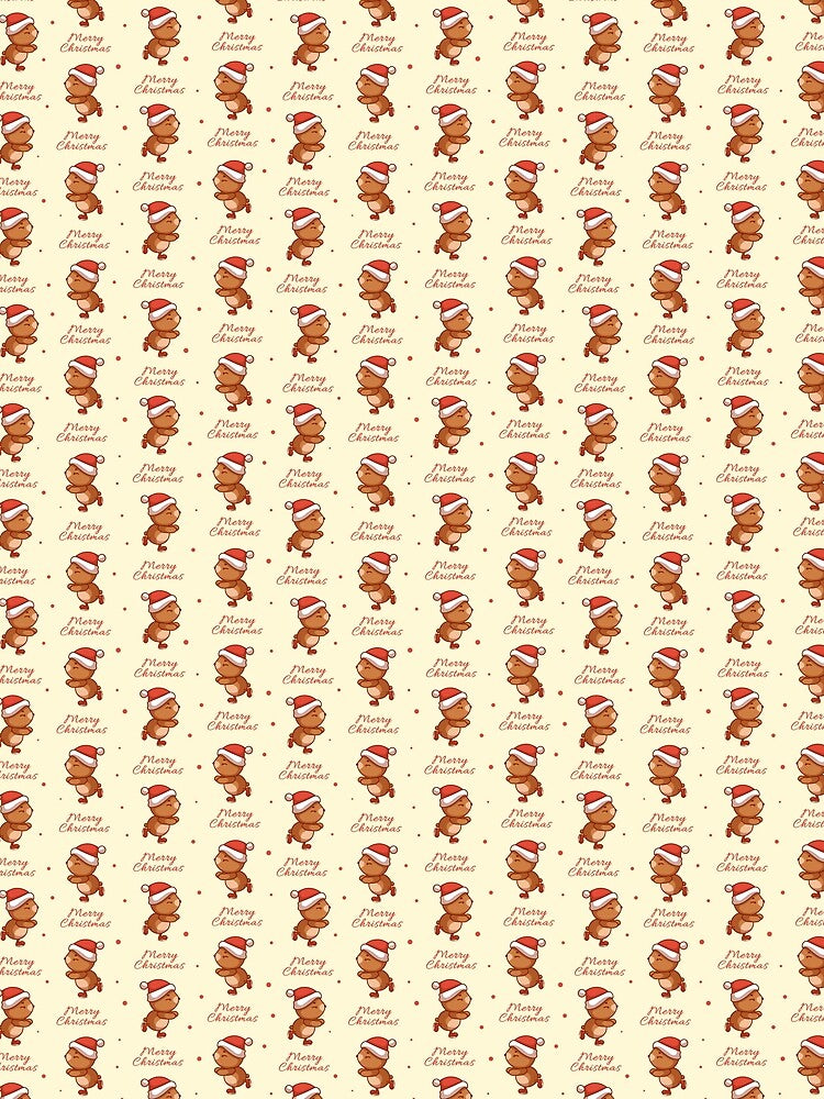 Cute Christmas pattern with a kawaii bear by IrinaCuteLab
