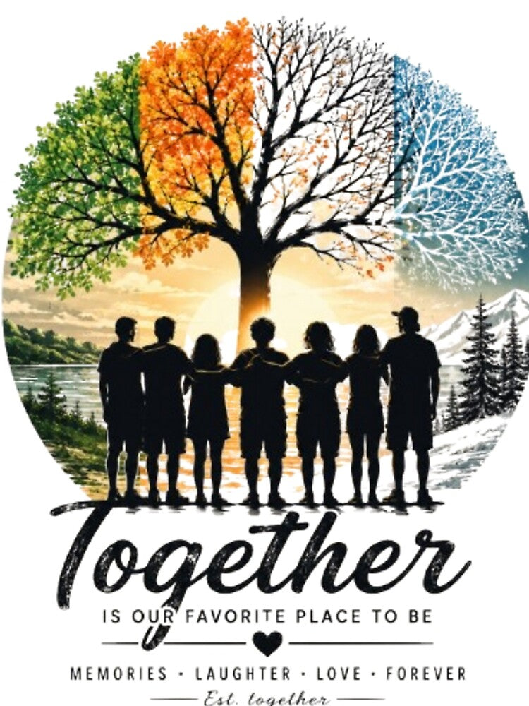 Together Is Our Favorite Place To Be – Family Reunion Tree Seasons Shirt | Memories Laughter Love Forever Tee by Lifehackerplus1