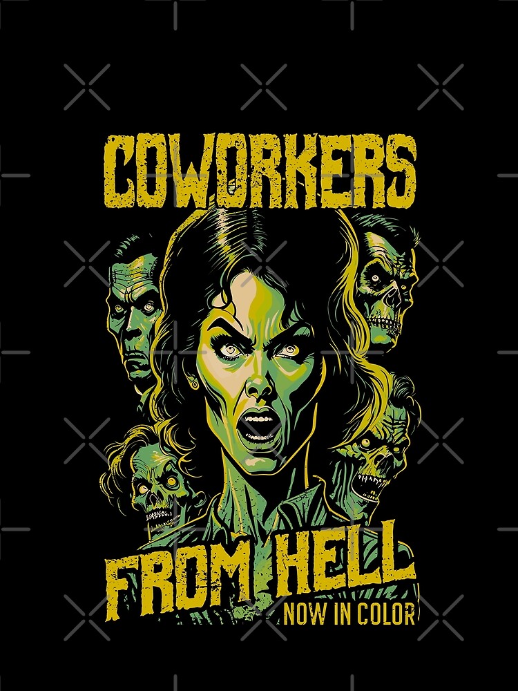 Coworker Retro Horror Movie Poster Funny Coworkers Halloween by GrandeDuc