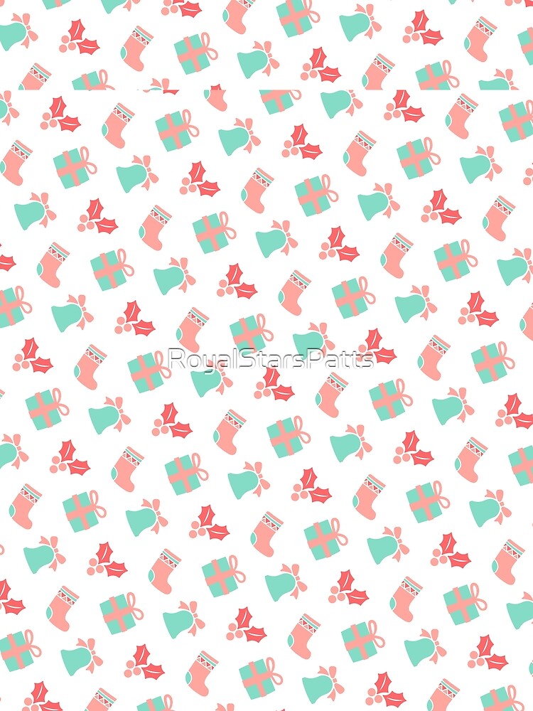 Mid Century Elf Bells Happy Holiday Christmas Pattern    - Best Friend Gifts by RoyalStarsPatts