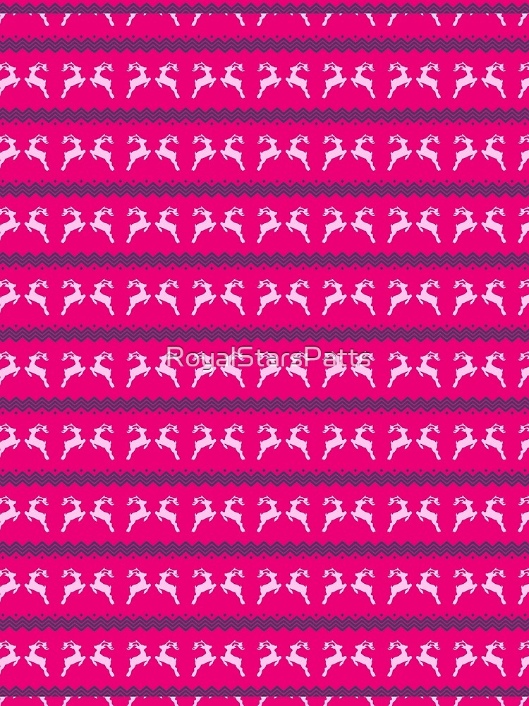 Cute Pink Reindeer Happy Holiday Christmas Pattern    - Anniversary Gifts For Dad by RoyalStarsPatts