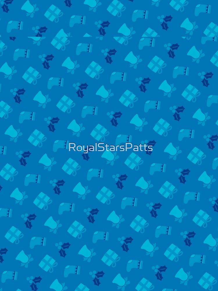 Elegant Blue Bells Merry Christmas Xmas Pattern    - Birthday Gifts For Him by RoyalStarsPatts