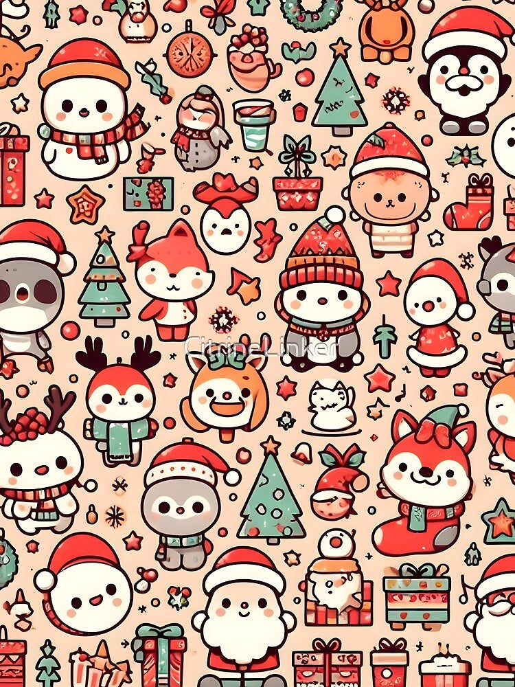 Cute Christmas Cartoon Pattern by CitrineLinker