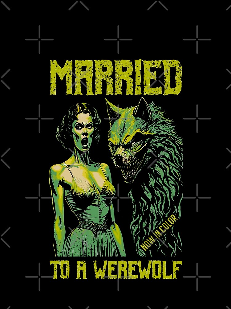 Retro Horror Movie Poster Funny Married Werewolf Halloween by GrandeDuc