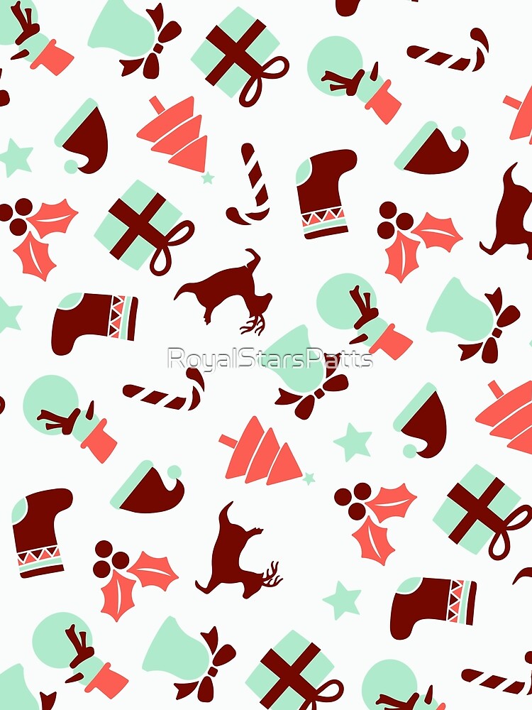 Retro Elf Garlands Merry Christmas Xmas Pattern    - Retirement Gifts for Wife by RoyalStarsPatts
