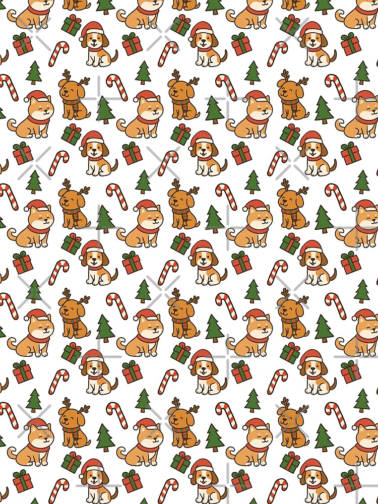Cute Christmas Dogs Pattern – Festive Holiday Seamless Design by WildLakePatterns