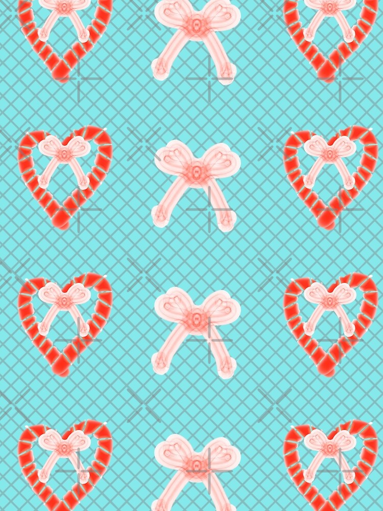 Candy Cane Heart and Bow Christmas Pattern – Hand Drawn Holiday Design by HopeAndHustle