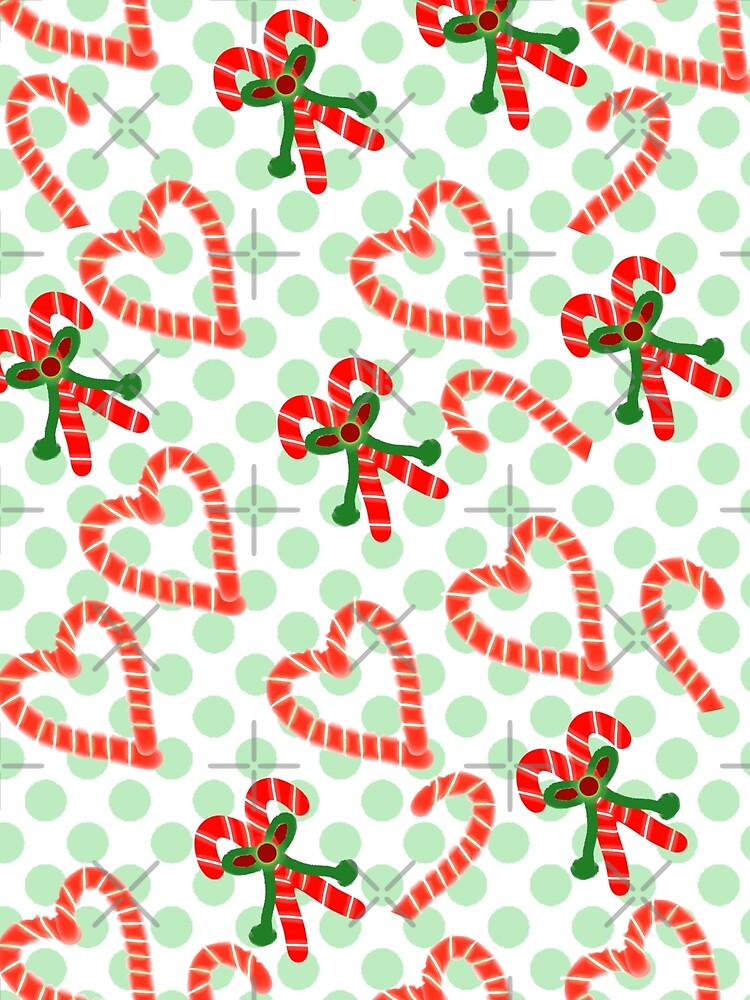 Cute Candy Cane Heart Christmas Pattern by HopeAndHustle