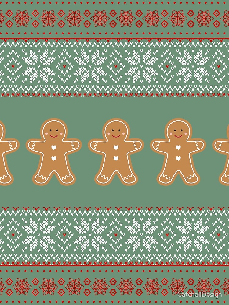 Gingerbread Ugly Christmas Sweater Pattern by CatchallDesign
