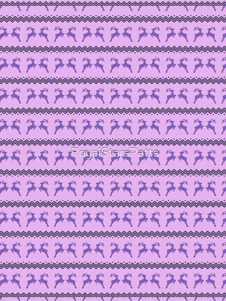 Bold Purple Reindeer Merry Christmas Xmas Pattern    - One Year Anniversary Gifts by RoyalStarsPatts