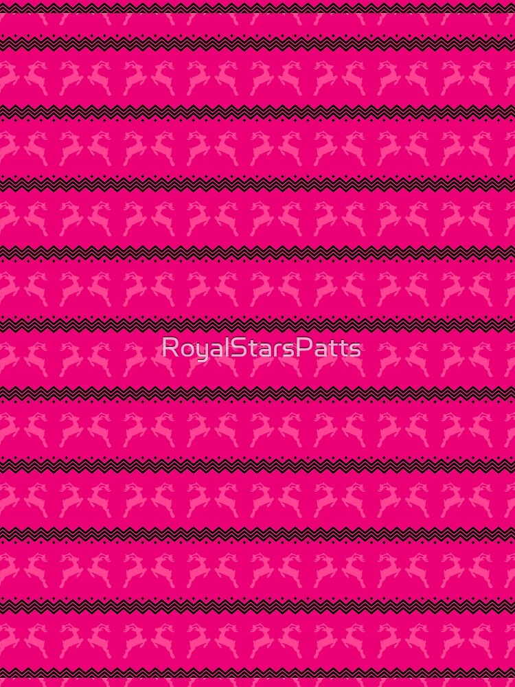 Boho Pink Reindeer Happy Holiday Christmas Pattern    - Retirement Gifts by RoyalStarsPatts