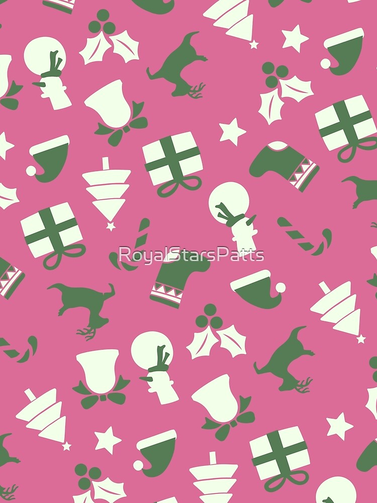 Retro Pink Elf Funny Christmas  Xmas Pattern    - Wedding Gift Ideas by RoyalStarsPatts
