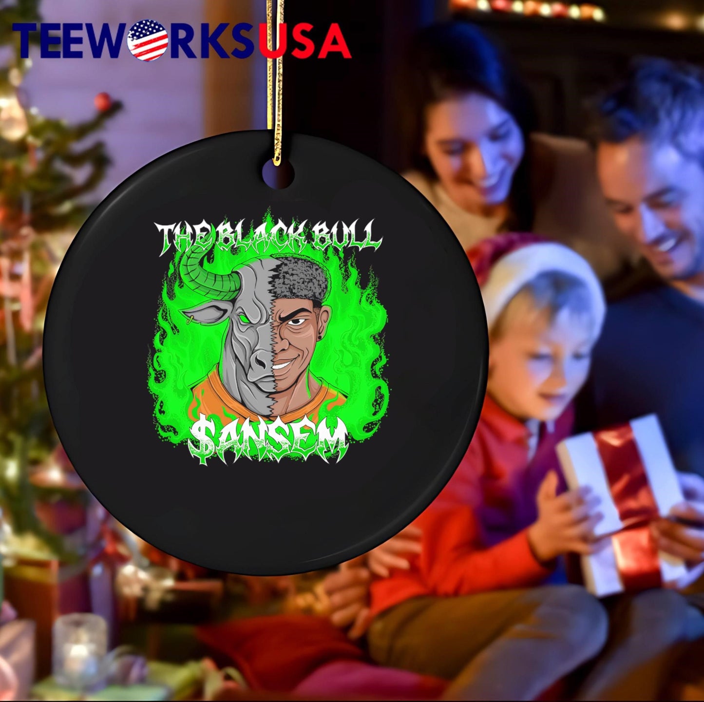 The Black Bull Sansem Half Man Half Bull Green Fire T-Shirt