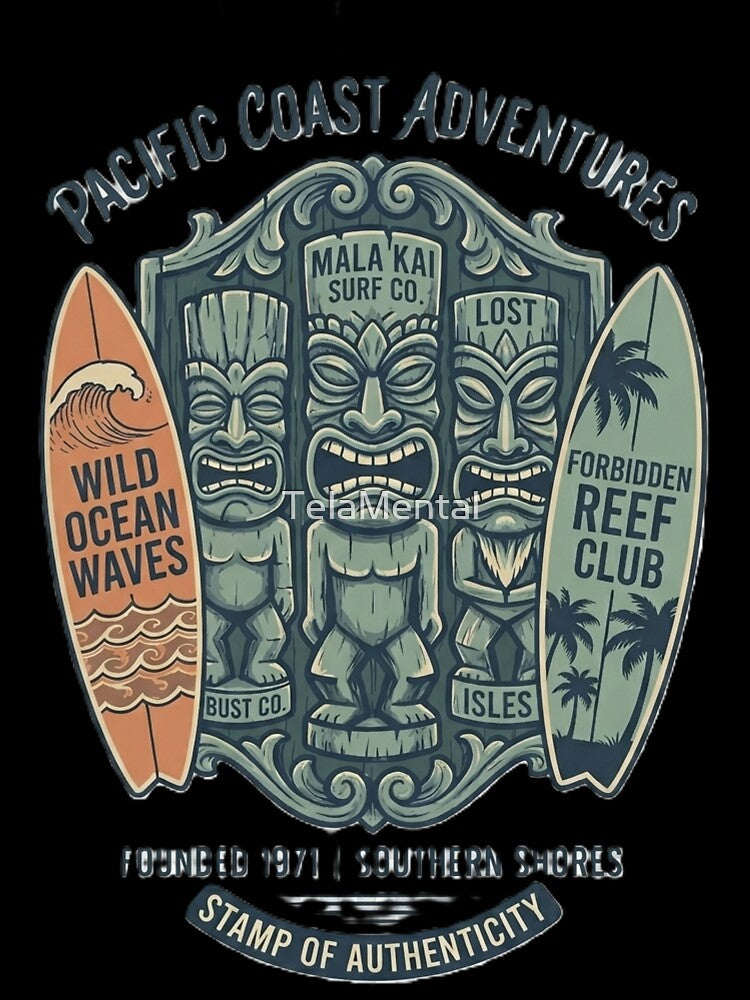 Pacific Coast Adventures - Vintage Tiki Surf Club 1971 by TelaMental