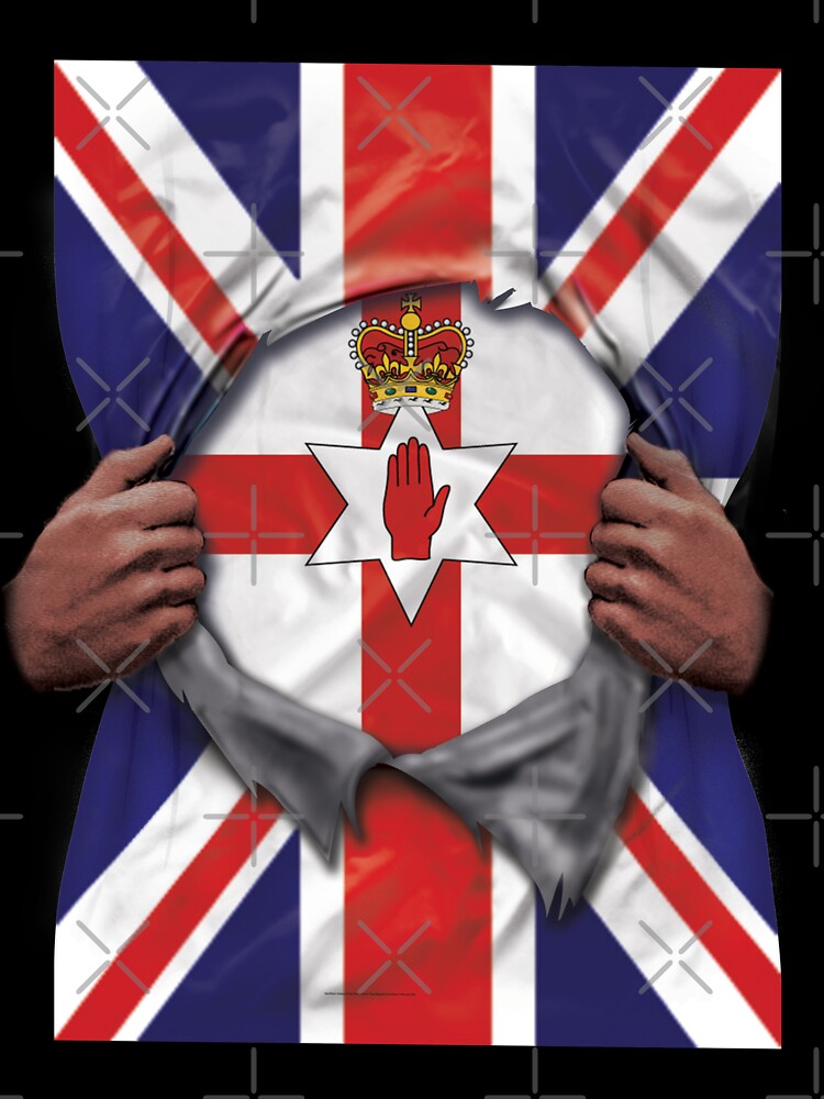 Northern Ireland Flag Great Britain Flag Ripped - Gift For Irish From Northern Ireland by Popini