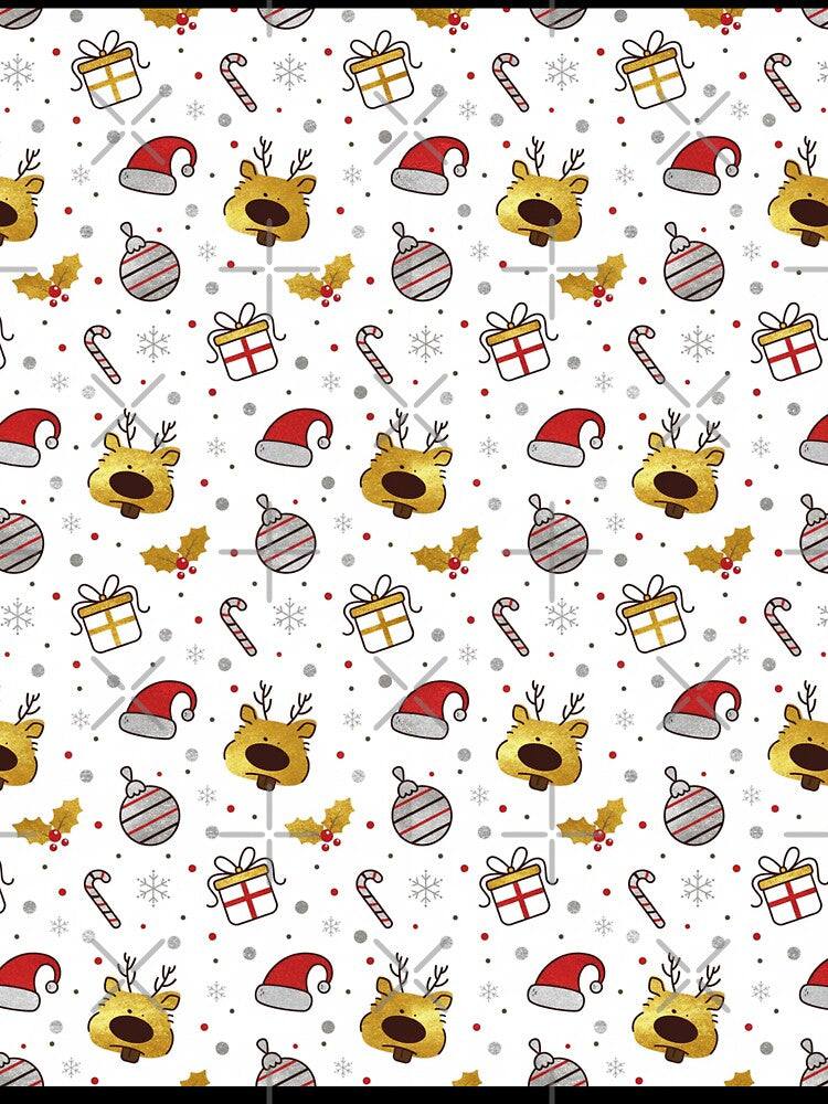 Yellow Red Christmas Seamless Pattern by graphicnew