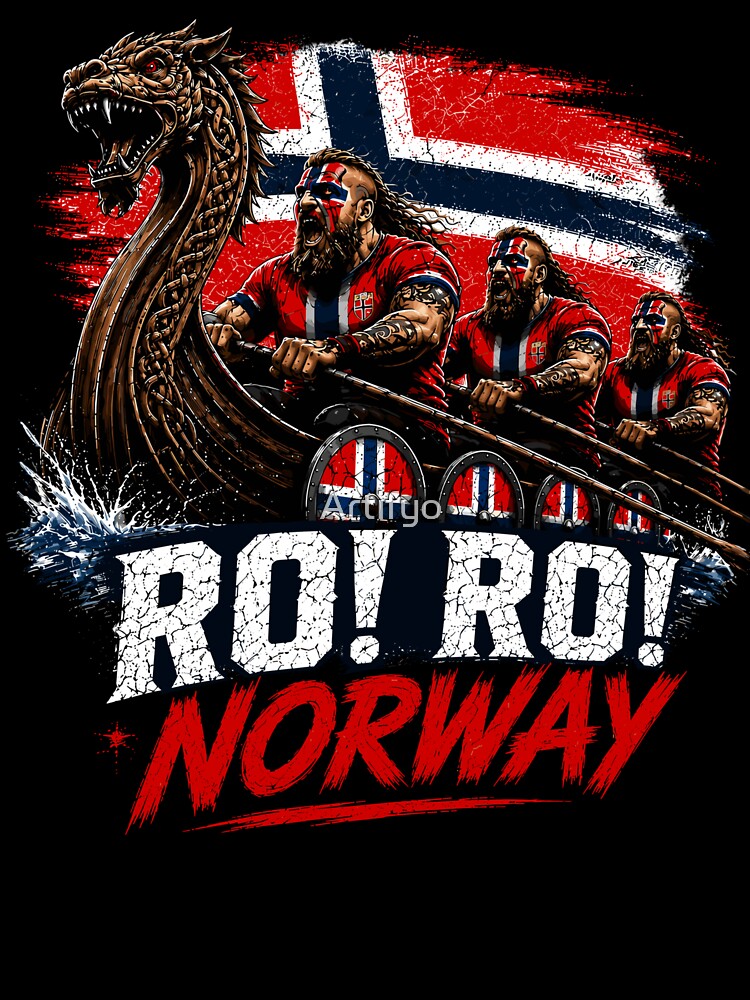 Norwegian Viking Ship Norway Flag Row Country Heritage Pride by Artifyo