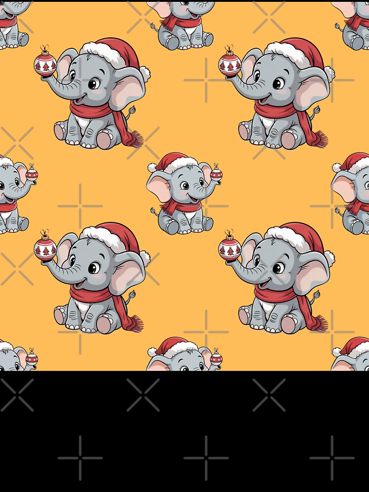 Holiday Elephant with Ornament Seamless Design by Grang Art Artistic Designs
