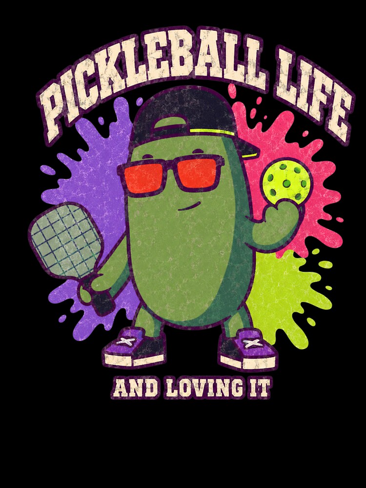 Pickleball Life Cucumber Character Sports Humor Tee by bosamji