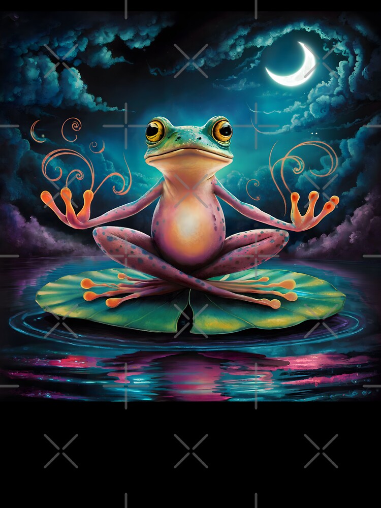 Cute Yoga Frog by JujuMaeDesigns