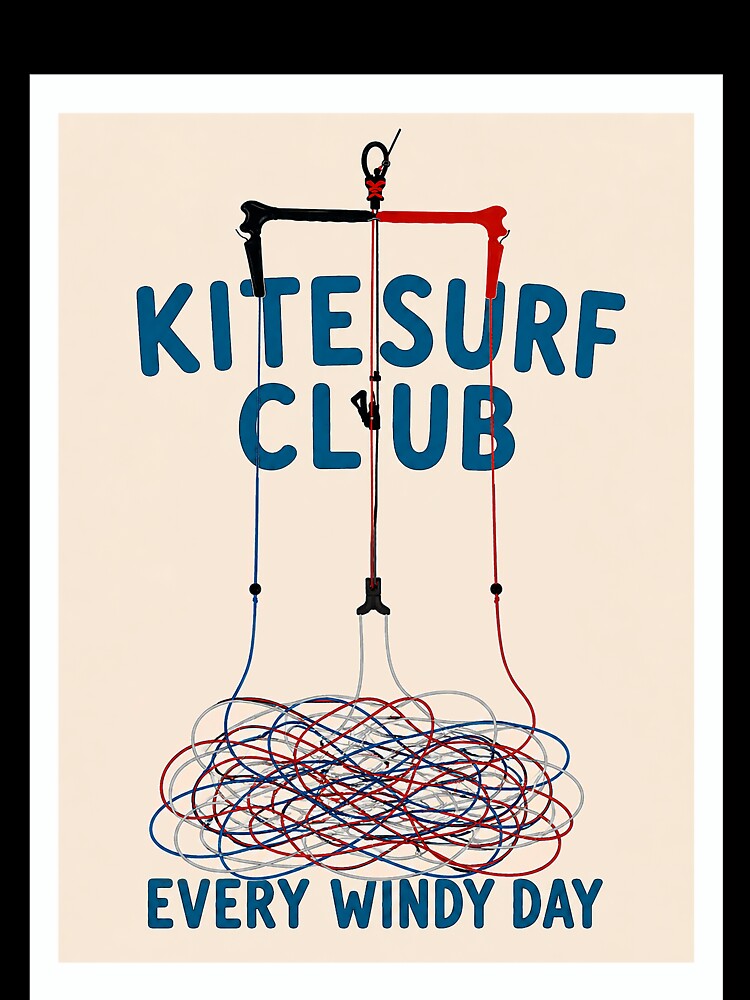 Kitesurf Club Every Windy Day Vintage Beach Poster by Islabonita.