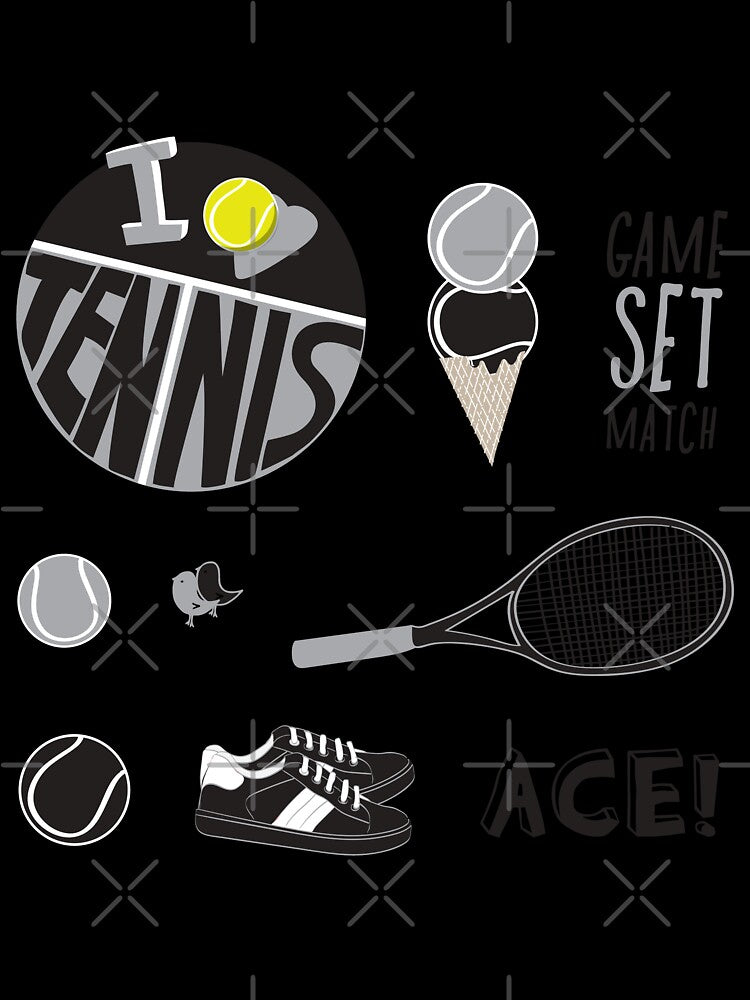 Black Retro Tennis Sticker Pack by The-Goods