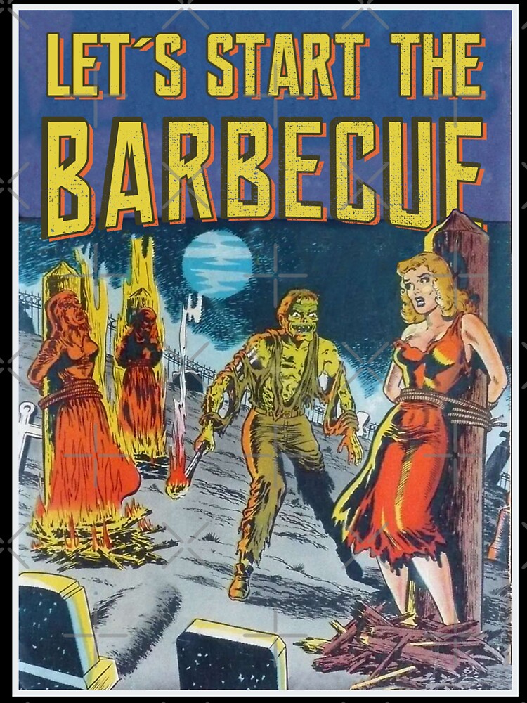 Vintage BBQ Barbecue Retro Zombie Burning Halloween Gift by TheAplus