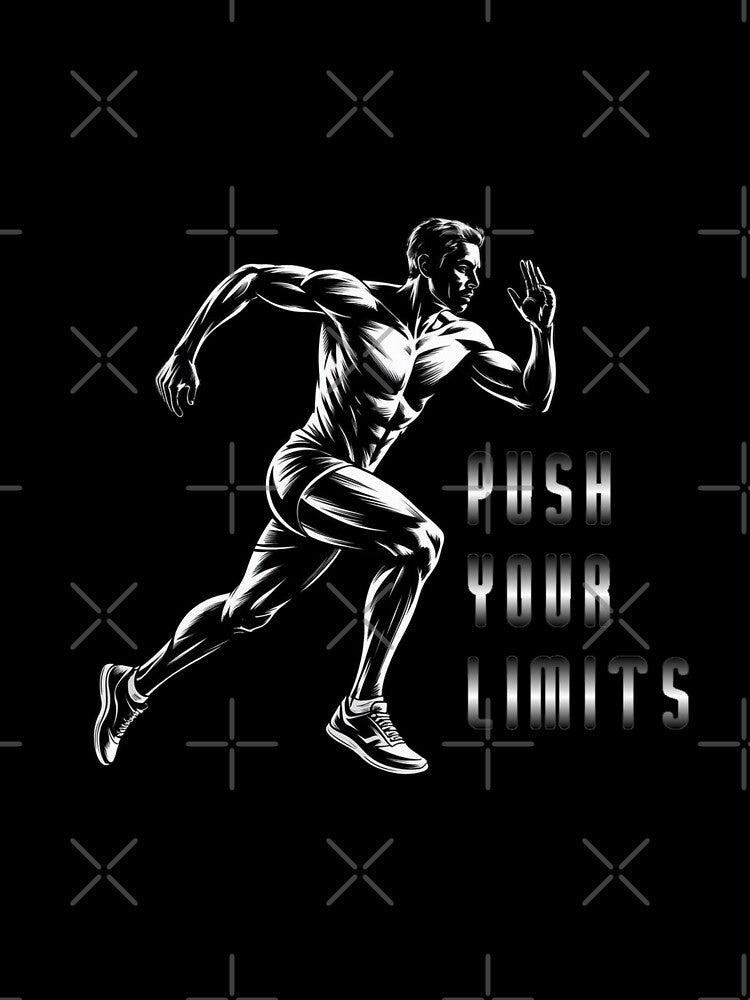 Dynamic Runner "Push Your Limits" Motivational Quotes for Athletes by NewAspect