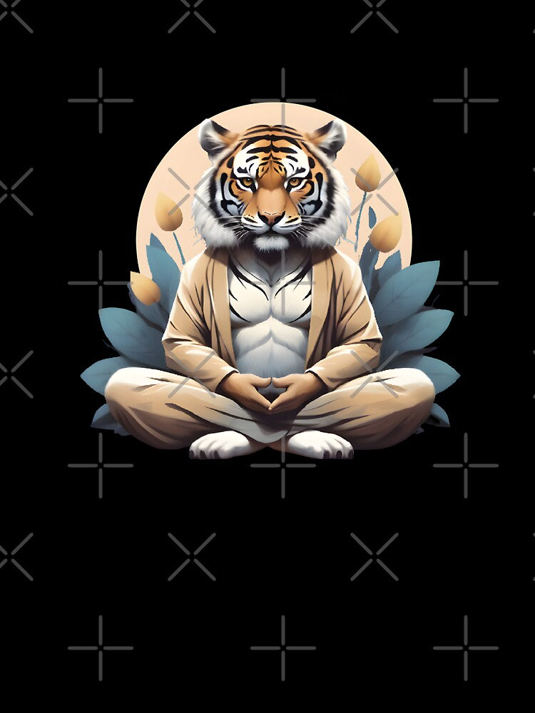 Tiger Meditation T Shirt For Spiritual Lovers by Apotheosis by Irie Meraki