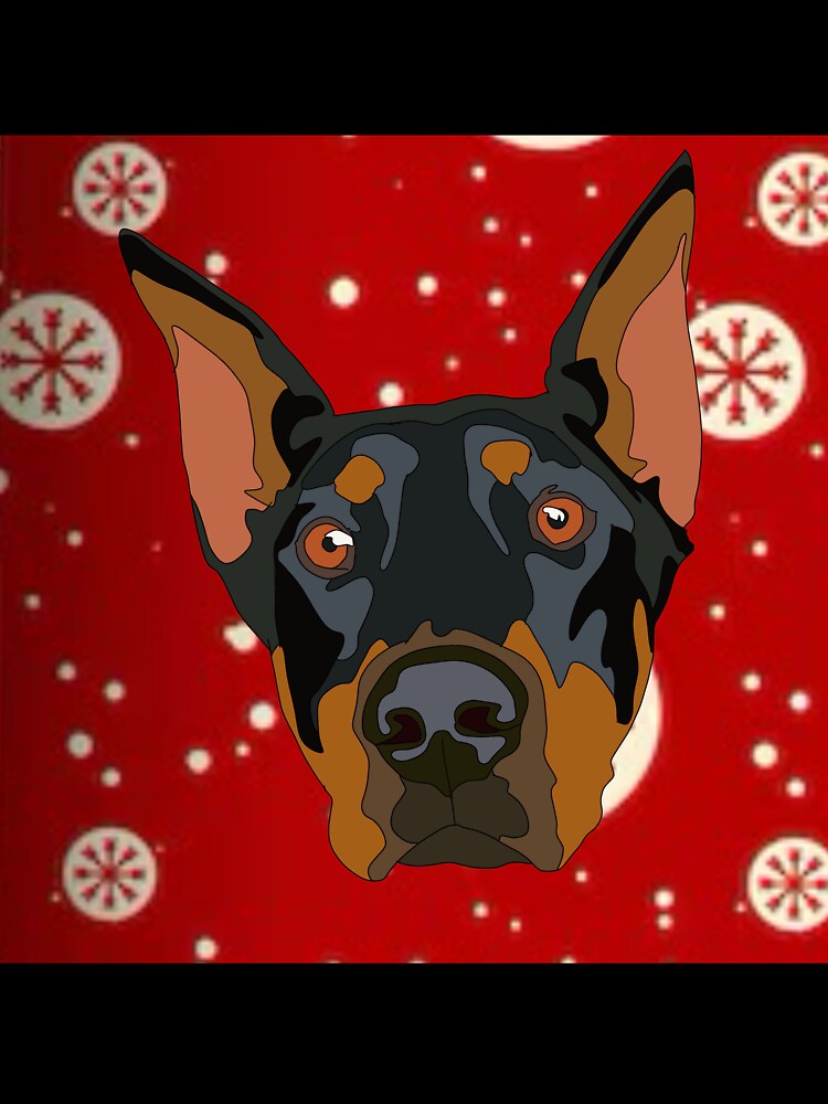 Christmas pattern doberman by LeahcarsArt