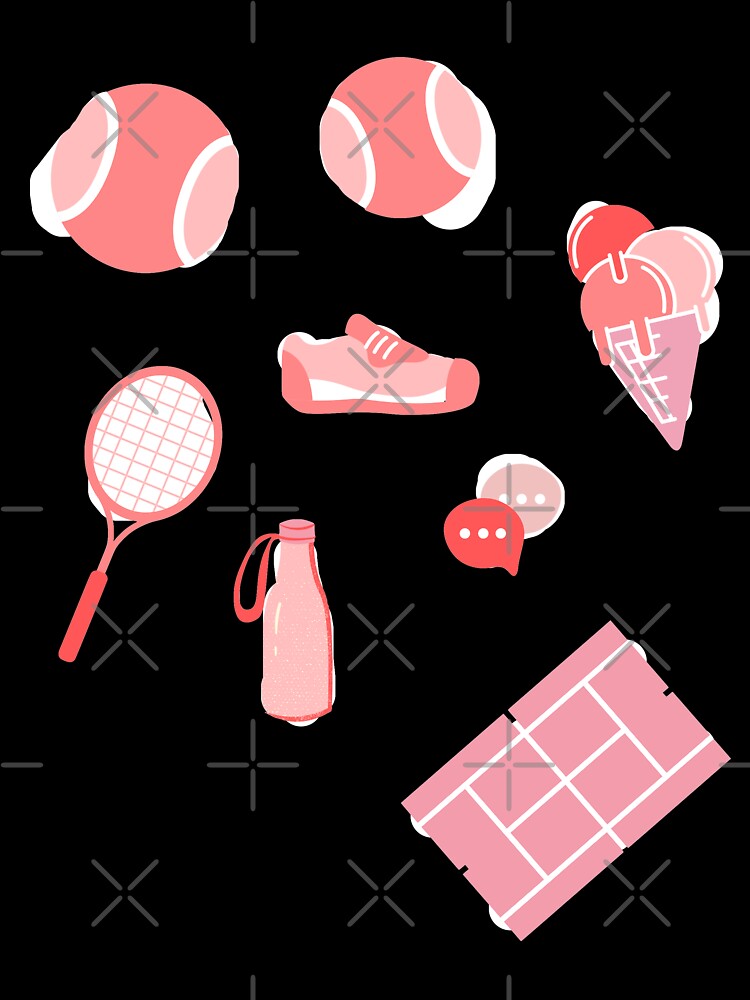 Pink Tennis Sticker pack by Pea Fitness