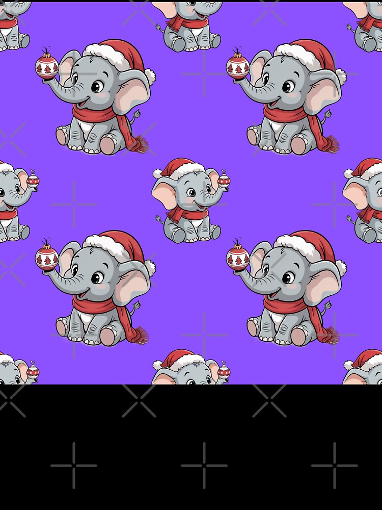 Sweet Baby Elephant Christmas Print by Grang Art Artistic Designs