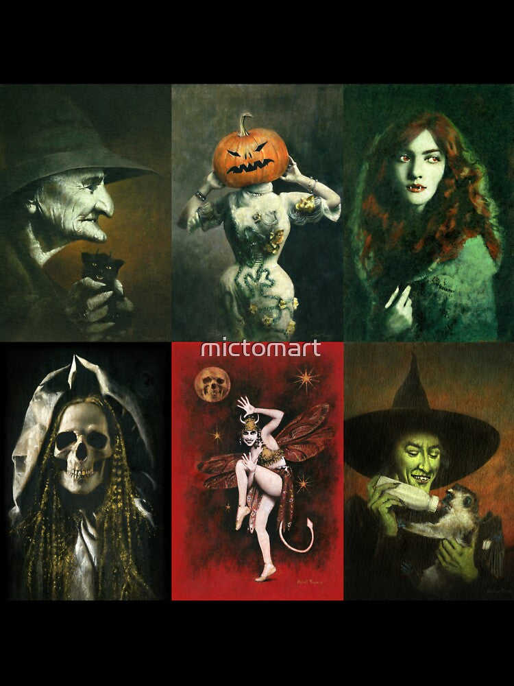 Halloween Characters Square Design by mictomart