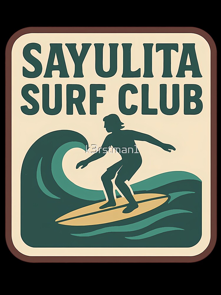 Sayulita Surf Club Retro Style Coastal Wave by k3rstman1