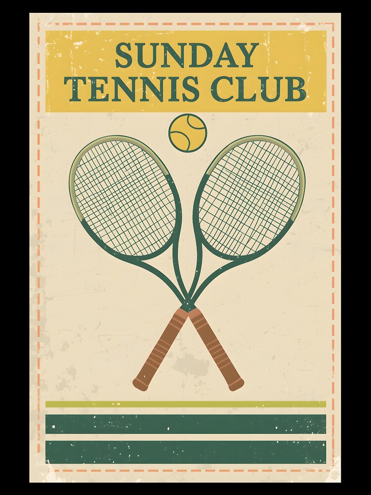 Vintage Sunday Tennis Club - Old Money Aesthetic by ThePromptStudio