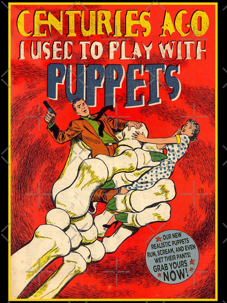 Vintage Human Puppet Retro Horror Poster Halloween Skeleton Puppet Player Gift by TheAplus
